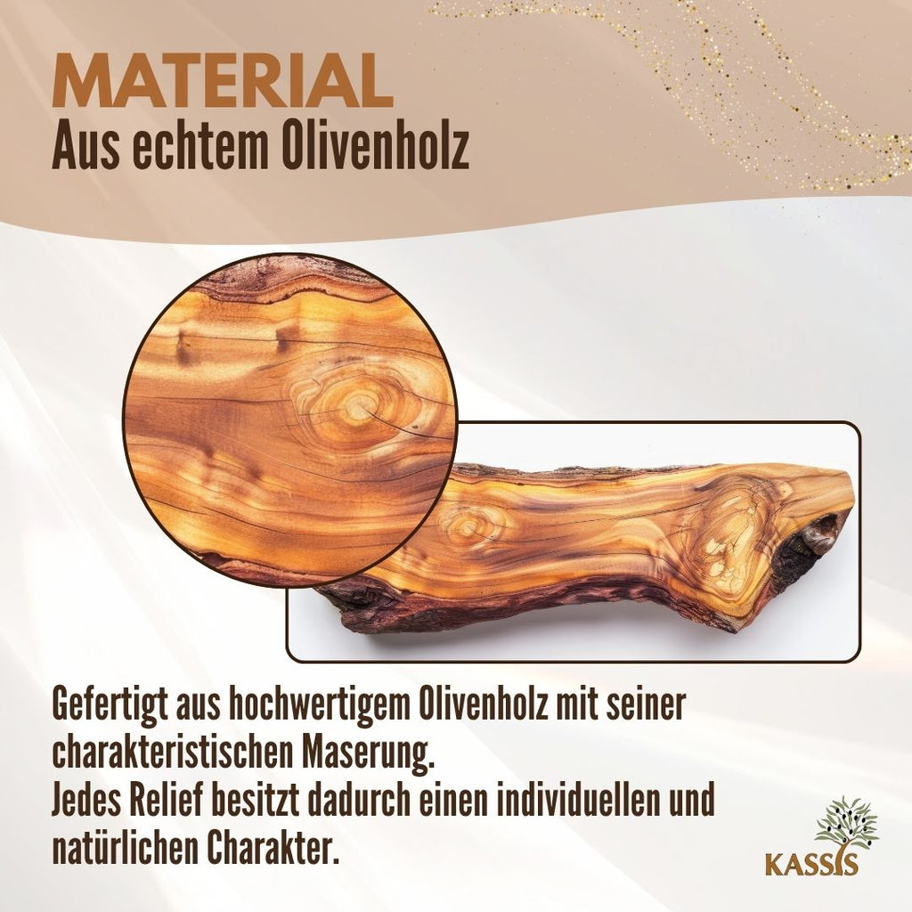 Kreuzweg mit 14 Stationen aus Olivenholz - Handgeschnitztes Komplett-Set aus Bethlehem