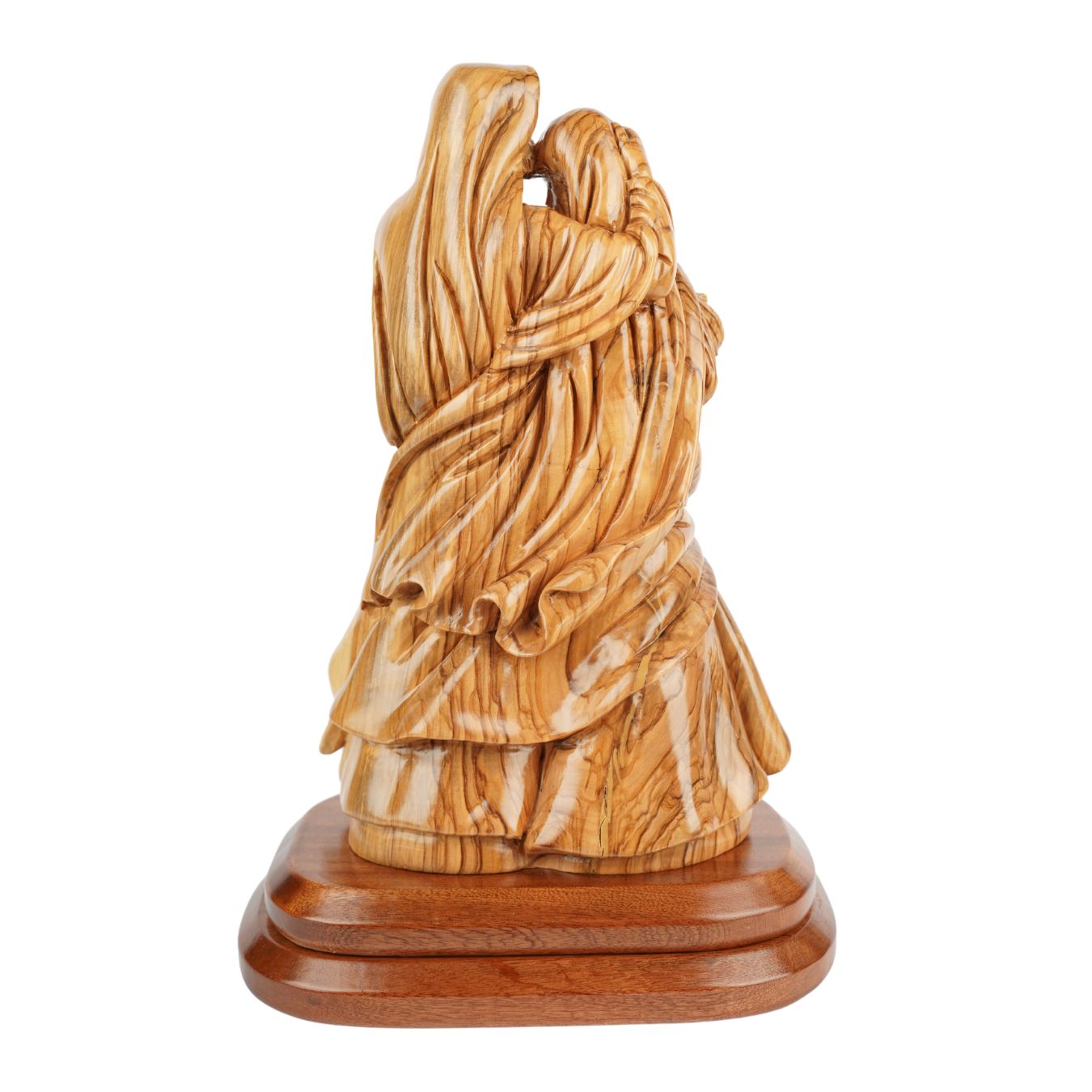 Hand-carved Holy Family made of olive wood – Exclusive wooden sculpture from Bethlehem (35 cm)