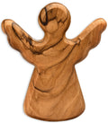 Schutzengel Handschmeichler aus Olivenholz | Kleiner Glücksbringer als Geschenk zur Taufe, Geburt & Kommunion