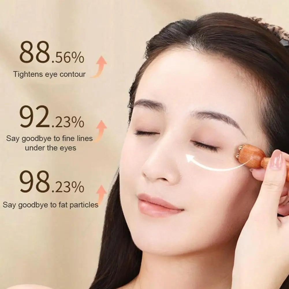 Masajeador de Madera Premium para Contorno de Ojos.