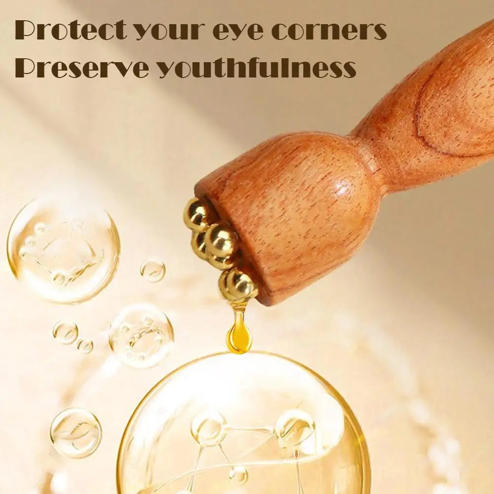 Masajeador de Madera Premium para Contorno de Ojos.