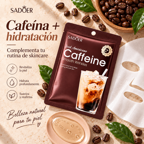 mascarilla facial de cafeína hidratante y revitalizante