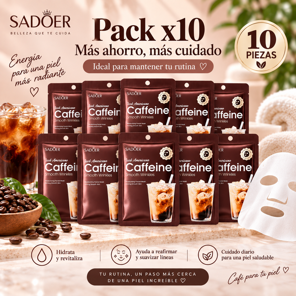 mascarilla facial de cafeína hidratante y revitalizante